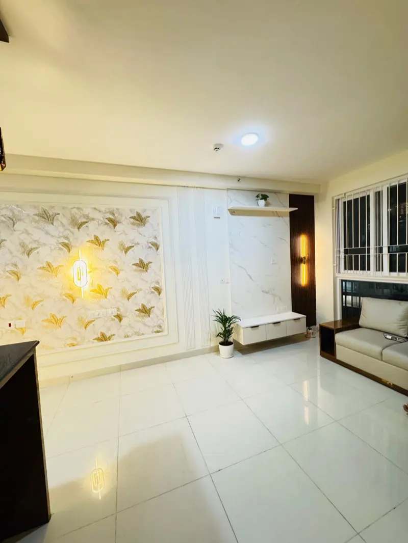 Living Room Interior Design — homeZyard, Brigade Cornerstone Utopia, Varthur, Bengaluru